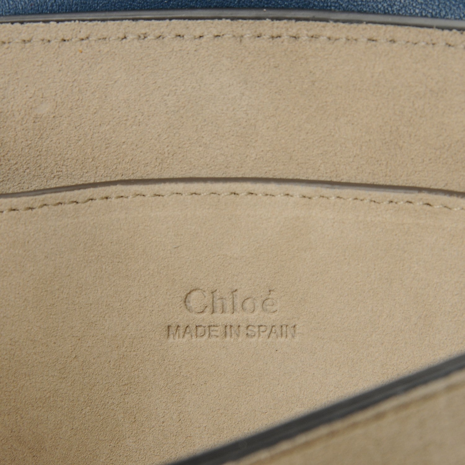 Chloe Suede Calfskin Small Faye Shoulder Bag Majolica Blue 6 of 6