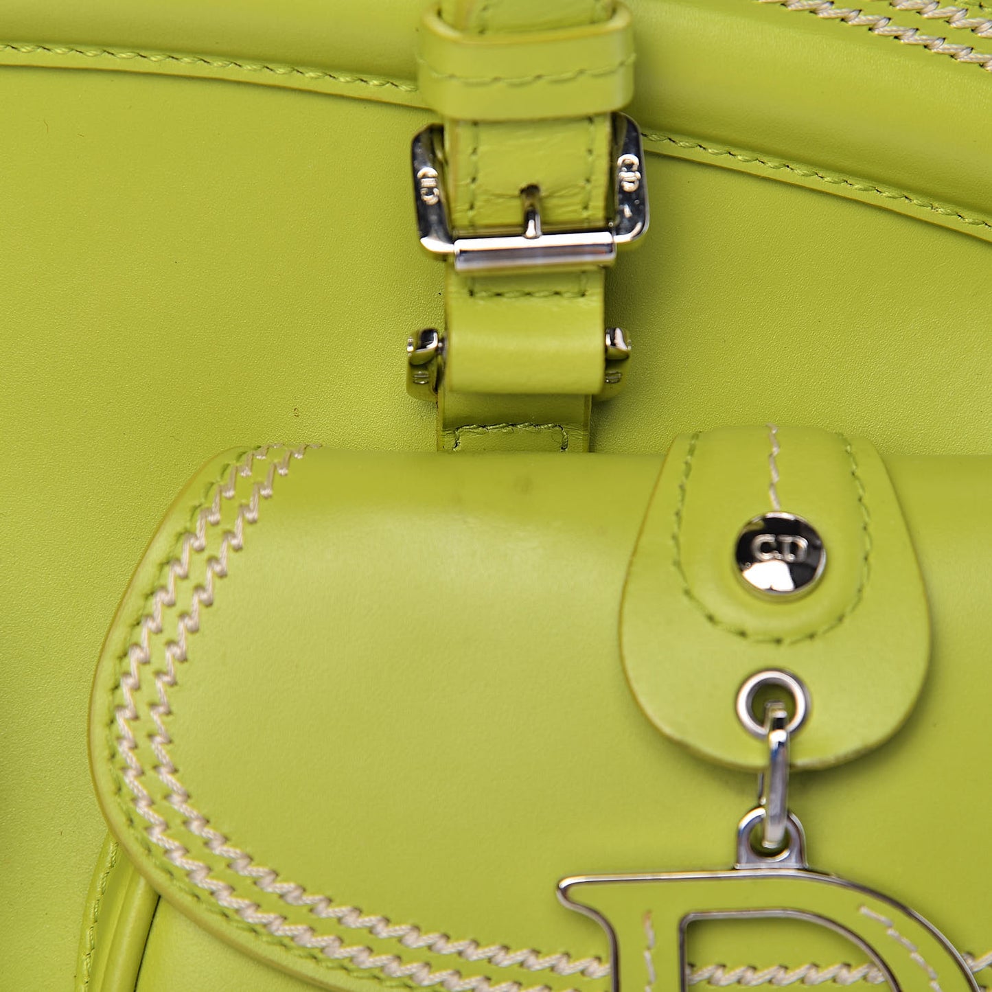 Calfskin Medium Detective Satchel Green