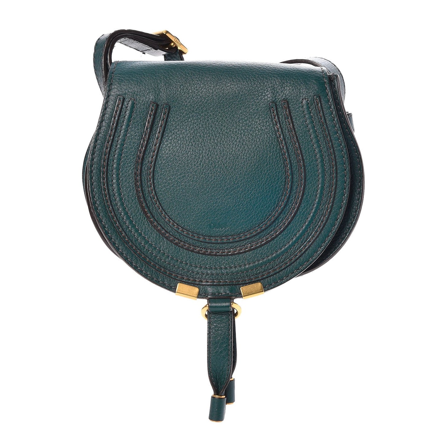 Calfskin Mini Marcie Round Crossbody Bag Teal