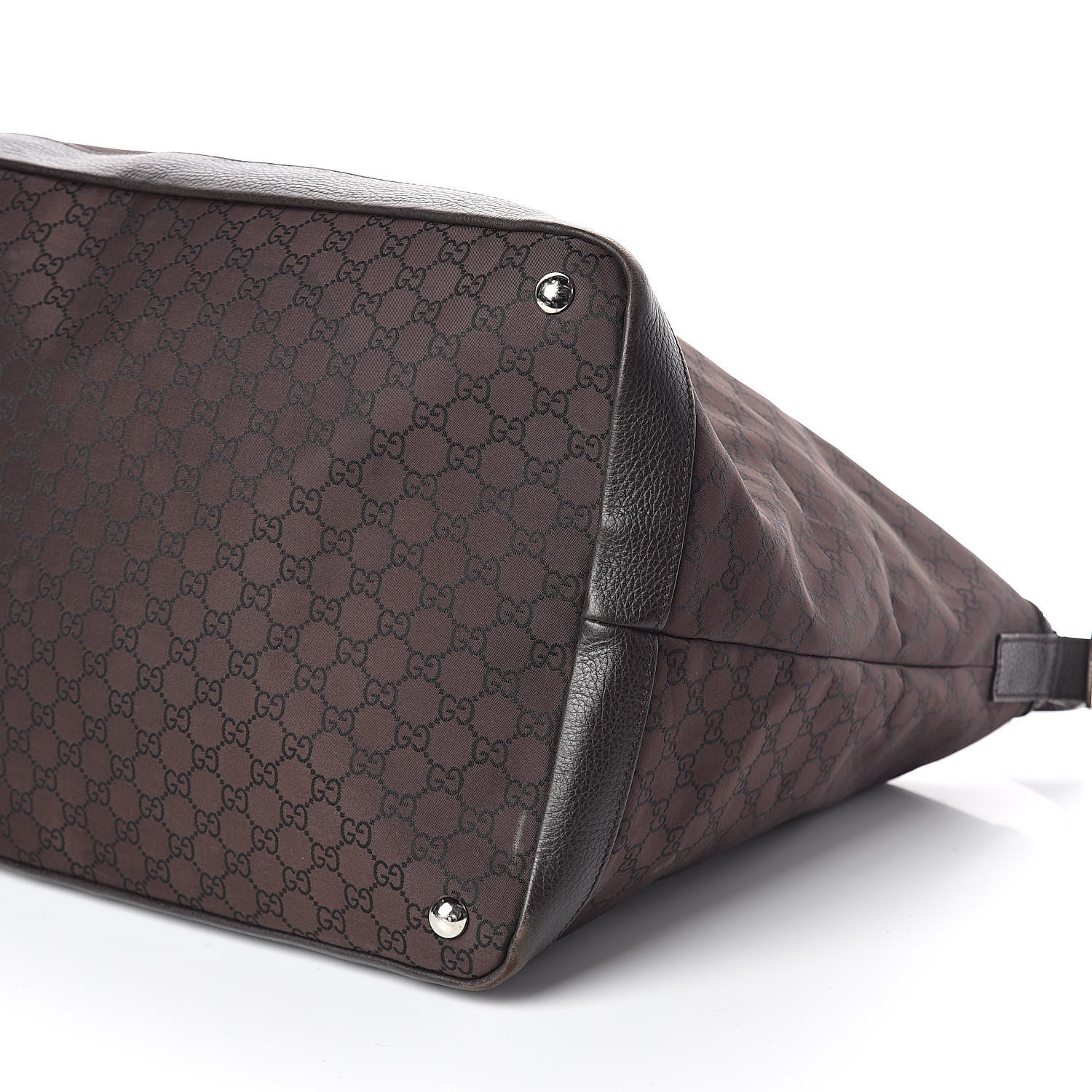 Gucci Nylon Monogram Large Travel Hobo Dark Brown 9 of 9