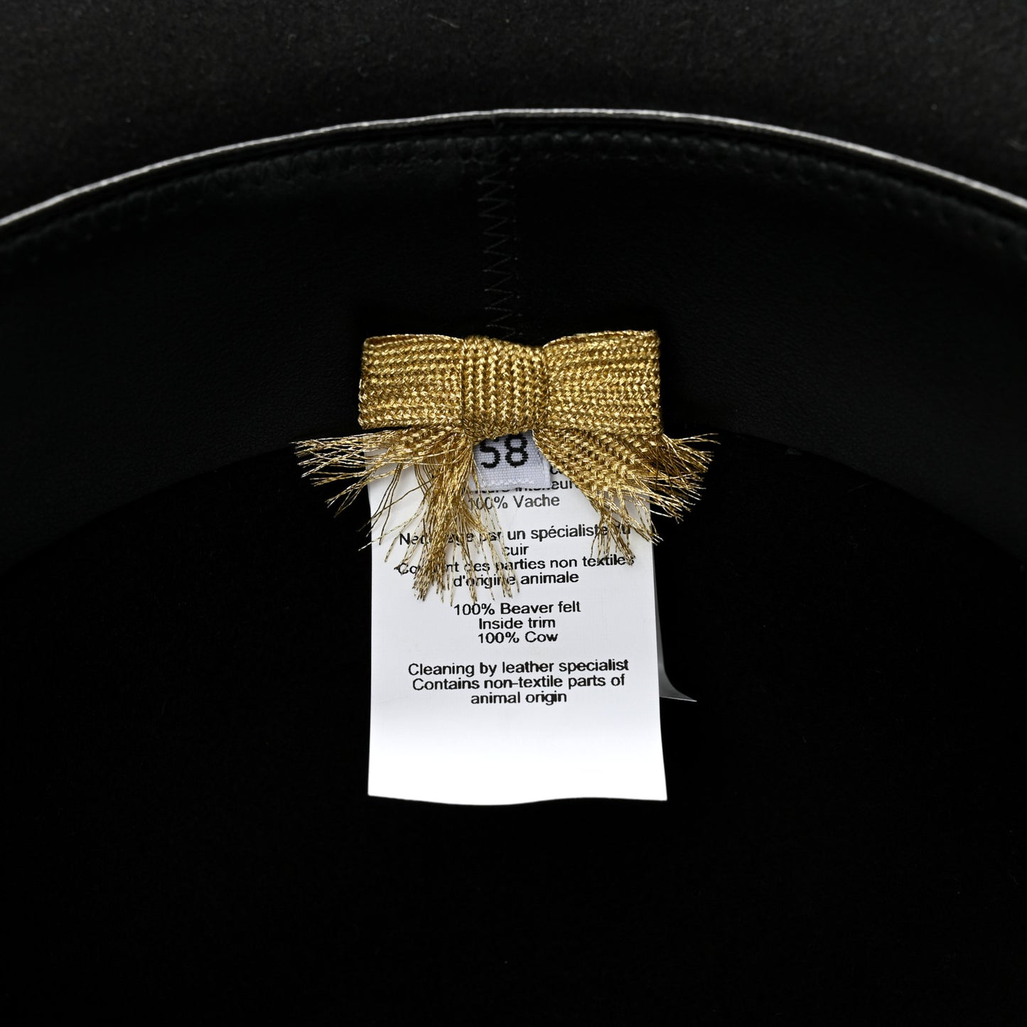 Beaver Felt Bruna Chaine d'Ancre Hat 58 Black