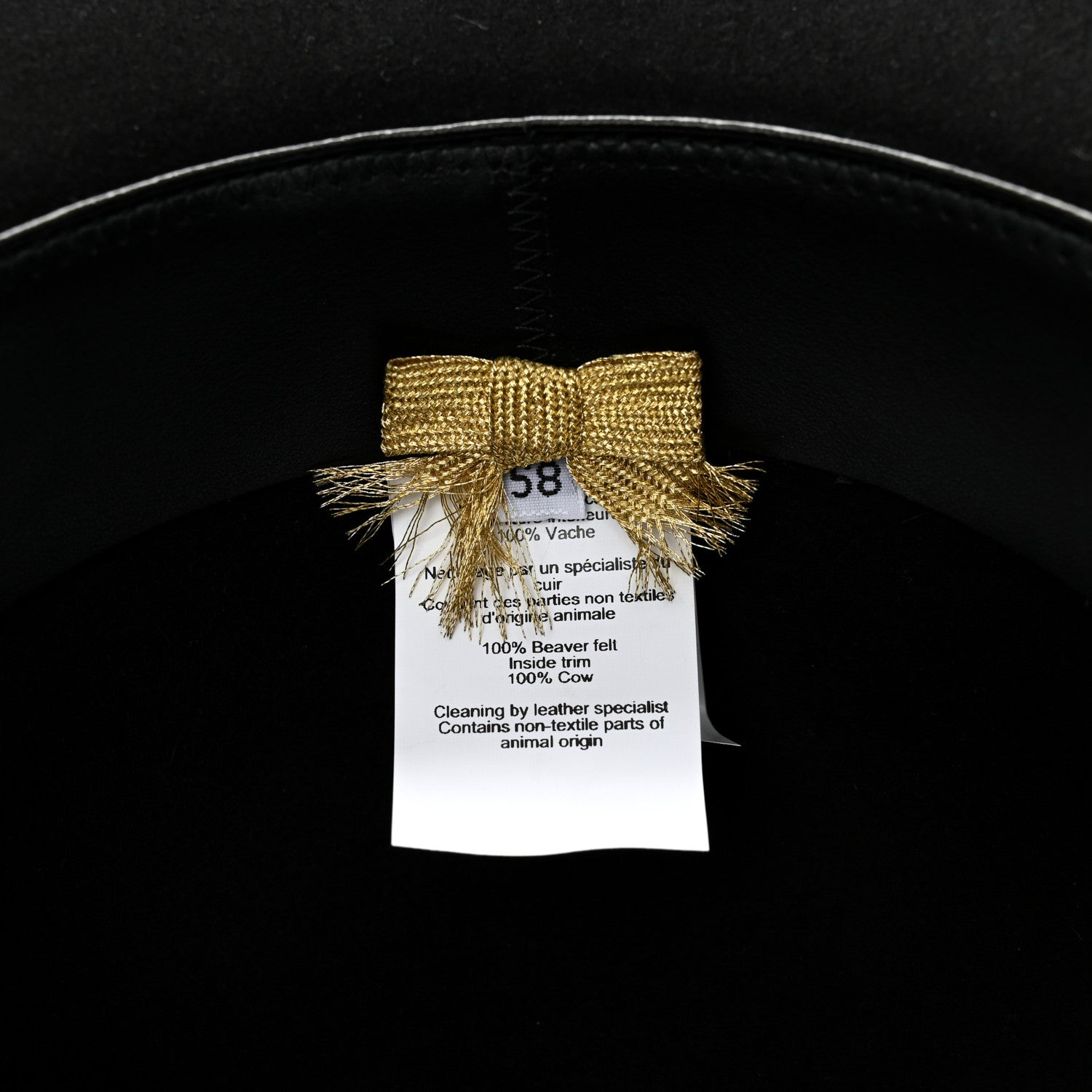 Hermes Beaver Felt Bruna Chaine d'Ancre Hat 58 Black 12 of 12