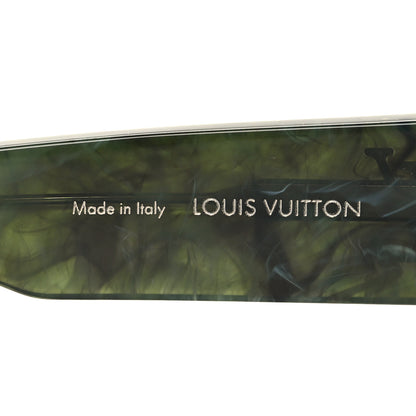Louis Vuitton Acetate Marble Effect Swarovski Cyclone Sunglasses Z1552W Green 5 of 7