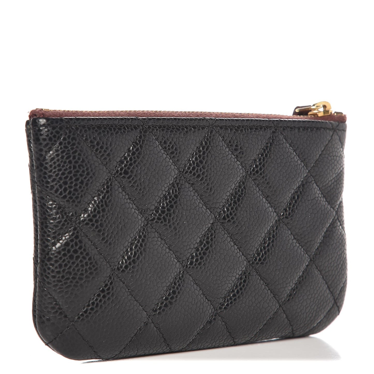 Caviar Quilted Small Cosmetic Case Black