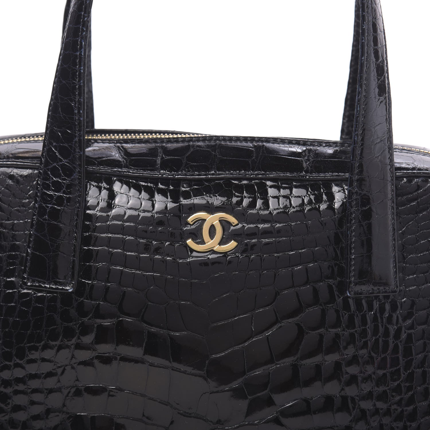 Chanel Alligator Bowler Bag Black 9 of 11