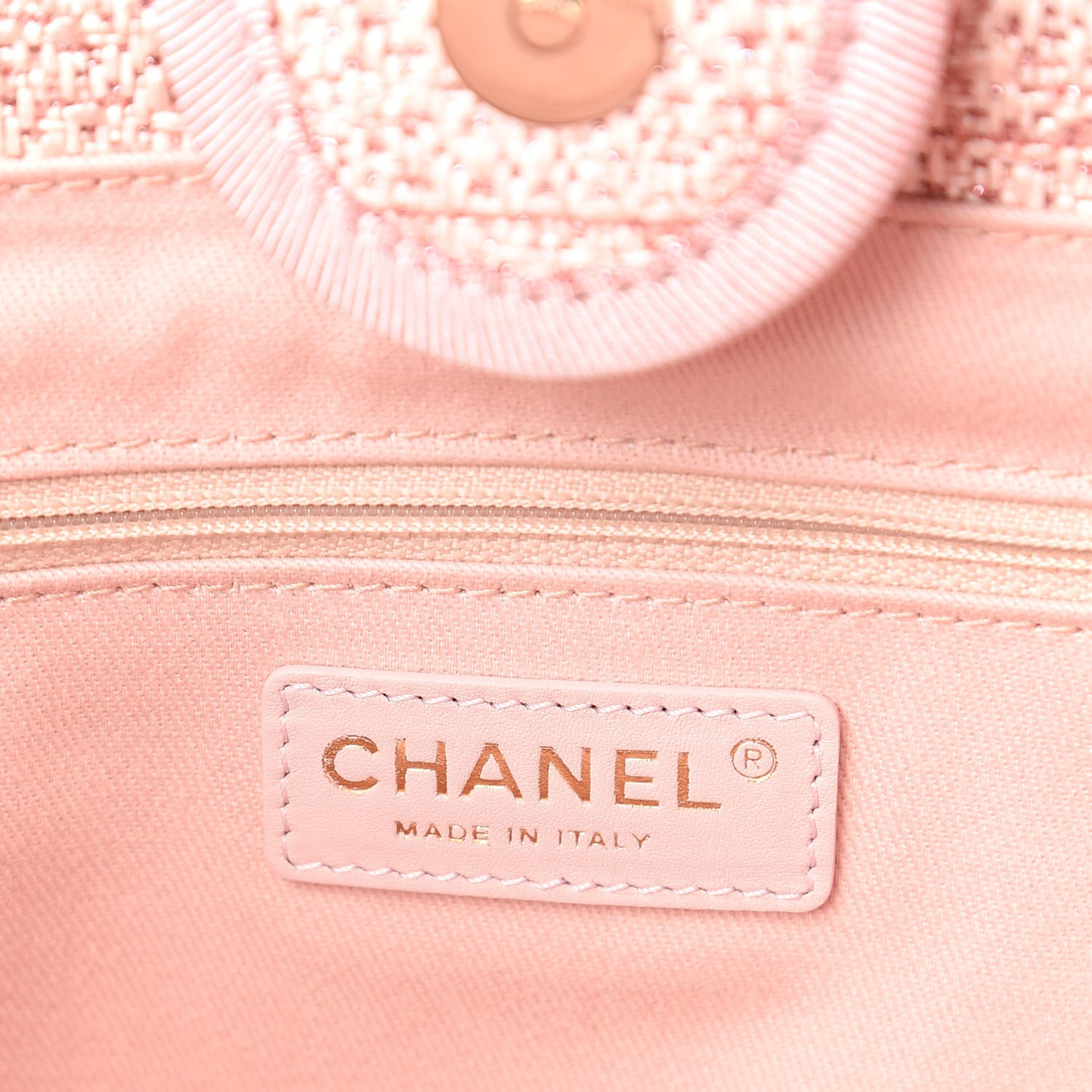 Straw Lurex Small Deauville Tote Pink