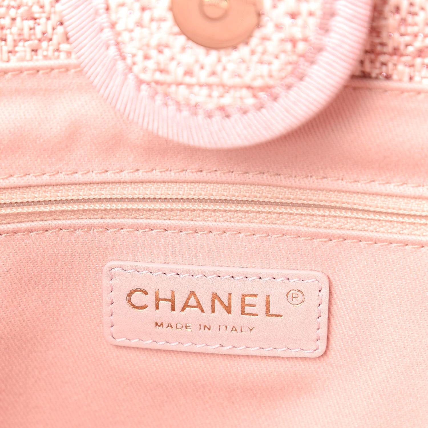 Chanel Straw Lurex Small Deauville Tote Pink 8 of 10