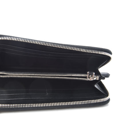 Prada Saffiano Metal Zip Around Wallet Black 5 of 6