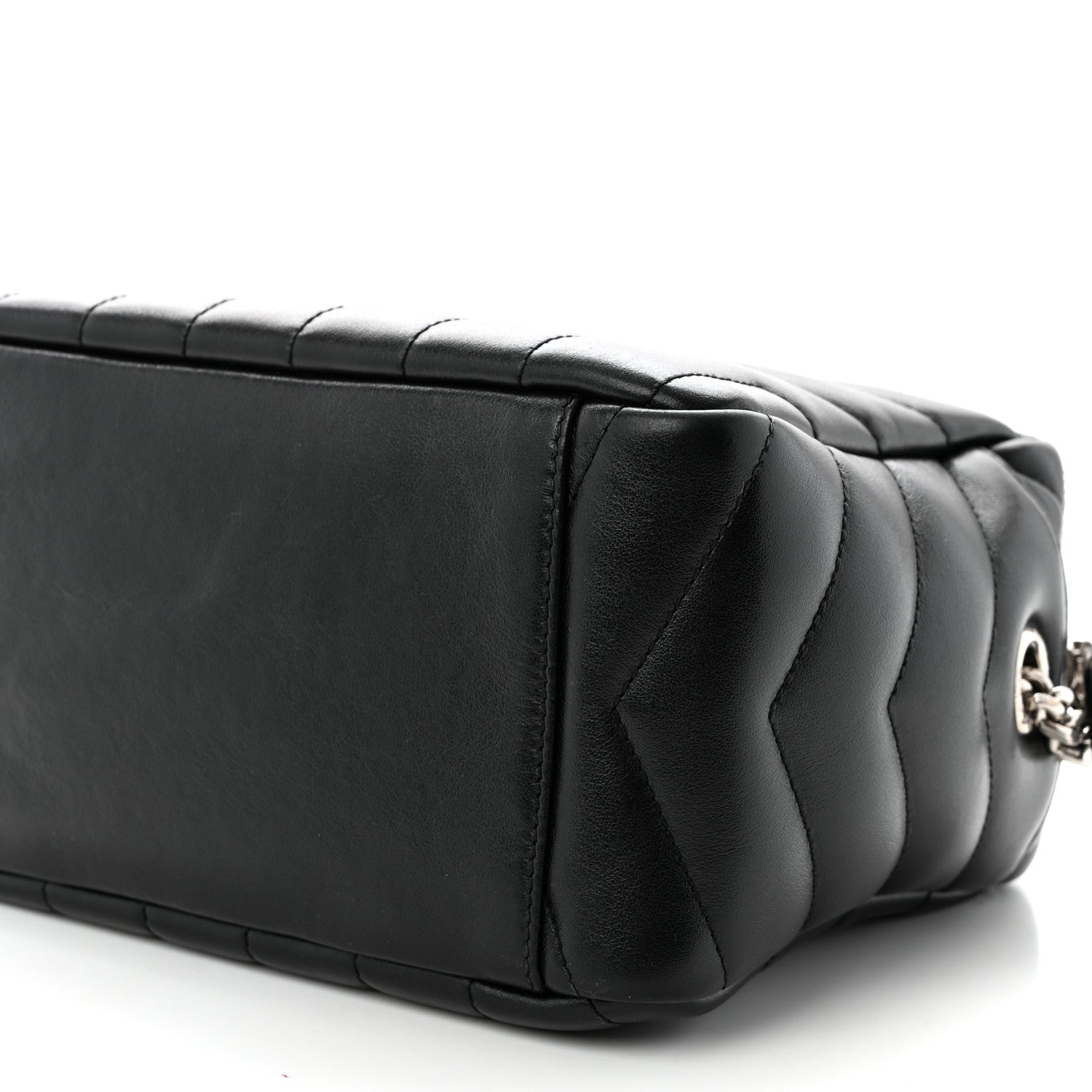 Saint Laurent Calfskin Y Quilted Monogram Small Loulou Bowling Bag Black 10 of 11