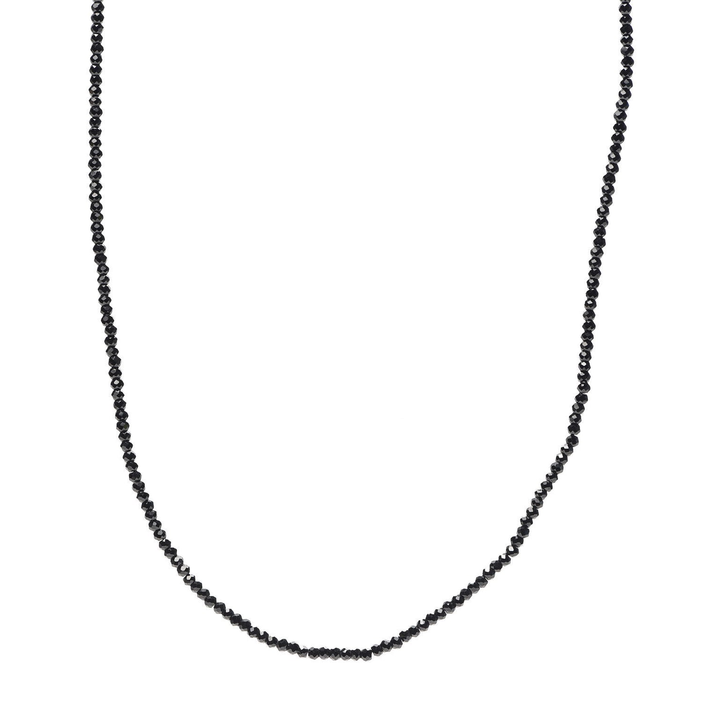 Sterling Silver Black Spinel Ziegfeld Bead Necklace