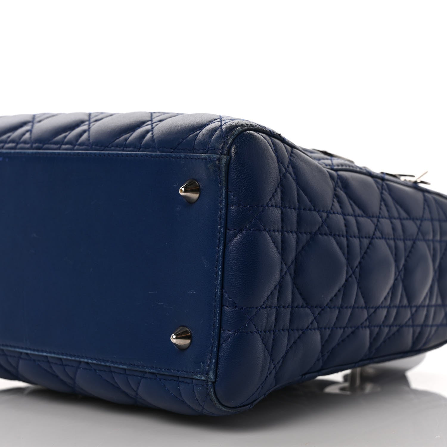 Christian Dior Lambskin Cannage Medium Lady Dior Navy 8 of 10