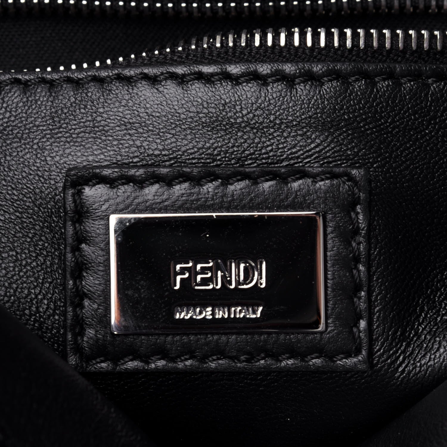 Fendi Nappa Lace Up Mini Peekaboo Iconic Satchel Black 5 of 9