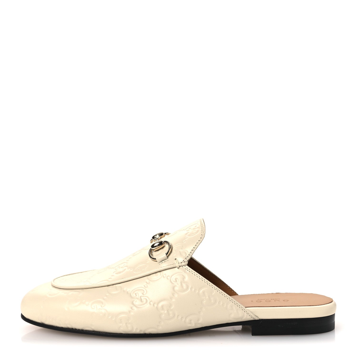 Gucci Glamour Calfskin Guccissima Womens Princetown Slippers 37 New Ivoire 1 of 11