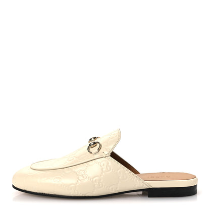 Gucci Glamour Calfskin Guccissima Womens Princetown Slippers 37 New Ivoire 1 of 11