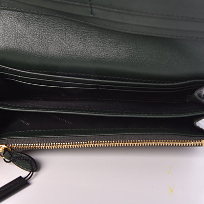 Burberry Grainy Calfskin House Check Porter Continental Wallet Dark Bottle Green 5 of 8