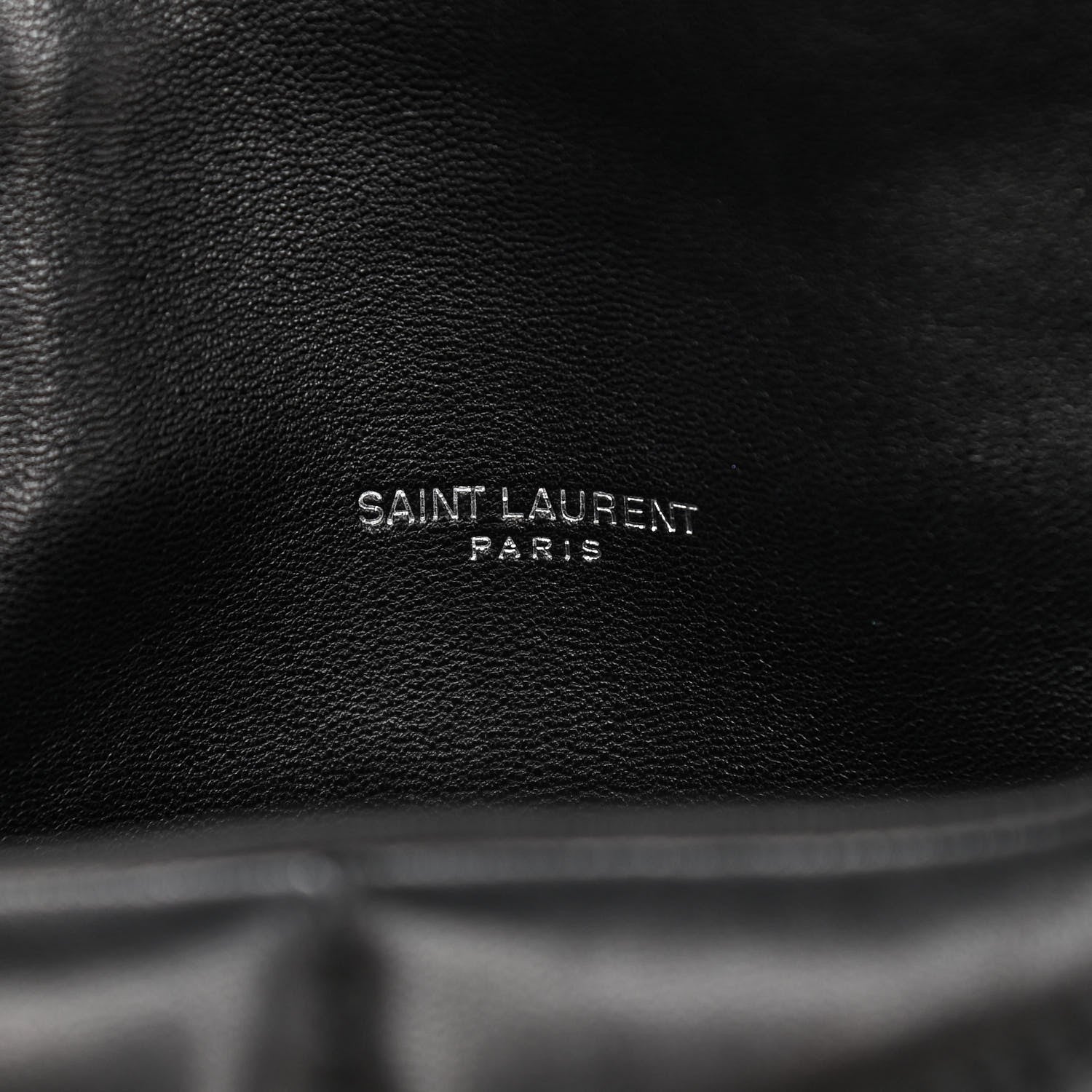 Saint Laurent Lambskin Quilted Toy Loulou Puffer Monogram Chain Satchel Black 7 of 11