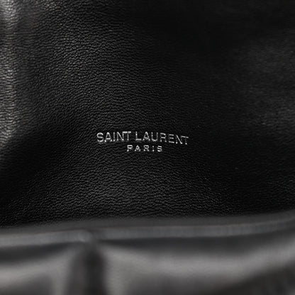 Saint Laurent Lambskin Quilted Toy Loulou Puffer Monogram Chain Satchel Black 7 of 11