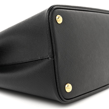 Prada Saffiano Cuir Medium Double Bag Black Fuoco 8 of 11