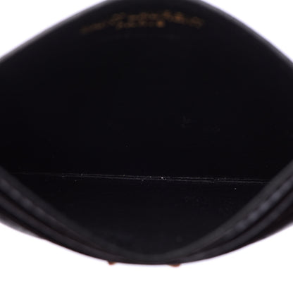 Saint Laurent Grain De Poudre Matelasse Chevron Monogram Credit Card Case Black 5 of 10