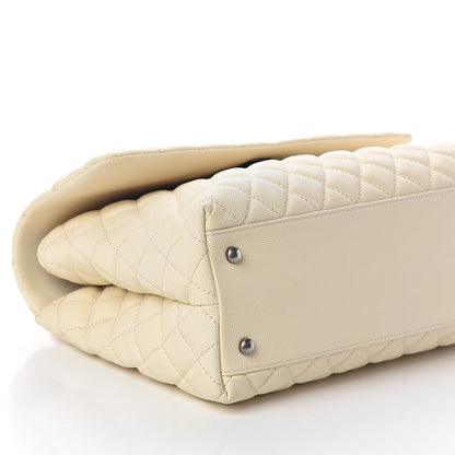 Chanel Caviar Lizard Quilted Medium Coco Handle Flap White 9 of 10