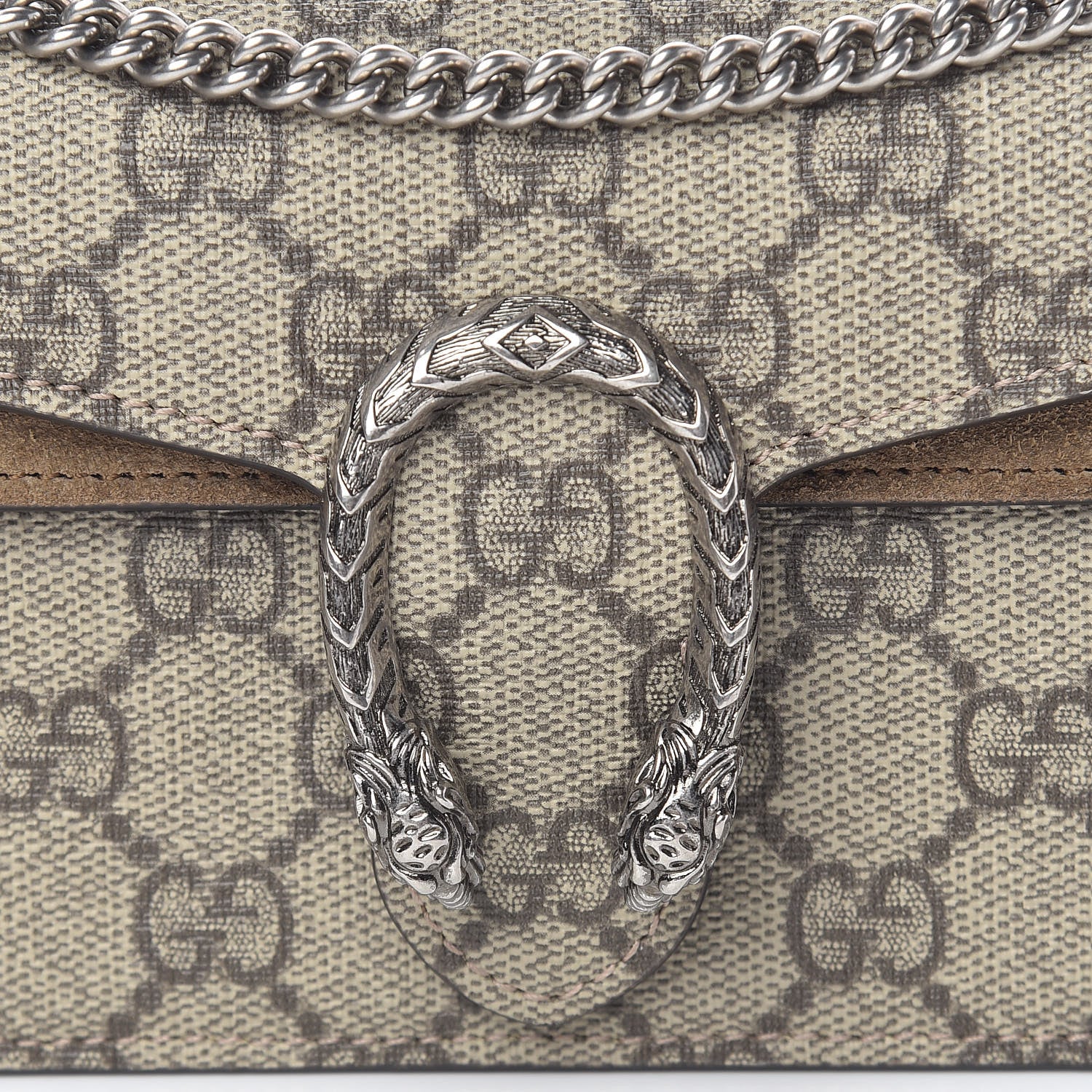 Gucci GG Supreme Monogram Super Mini Dionysus Shoulder Bag Taupe 9 of 10