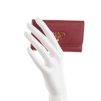 Prada Saffiano Metal 6 Key Holder Fuoco 2 of 6