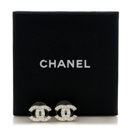 Chanel Crystal CC Earrings Silver 6 of 6