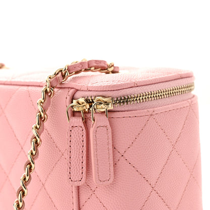 Chanel Caviar Quilted Small Vanity Case With Chain Pink 12 of 13