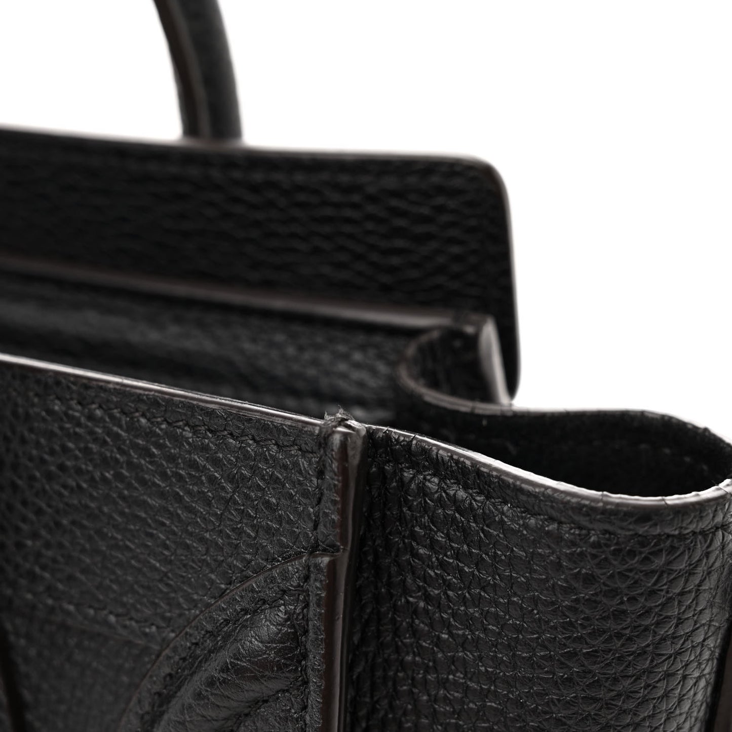 Drummed Calfskin Nano Luggage Black