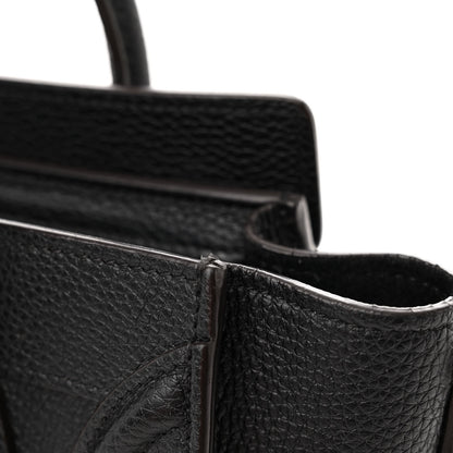 Celine Drummed Calfskin Nano Luggage Black 11 of 13