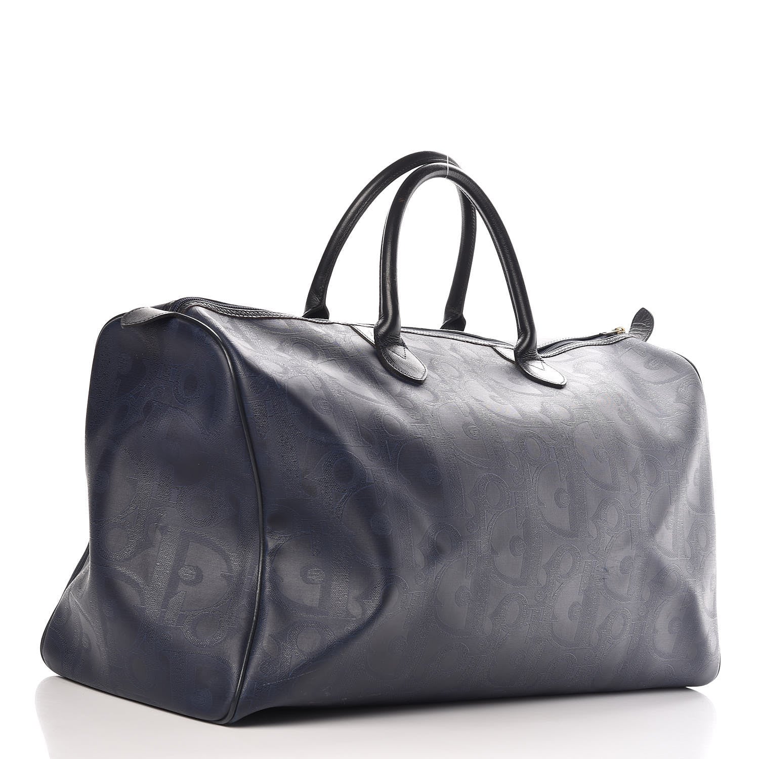 Christian Dior Coated Canvas Duffle Navy Blue 3 of 9