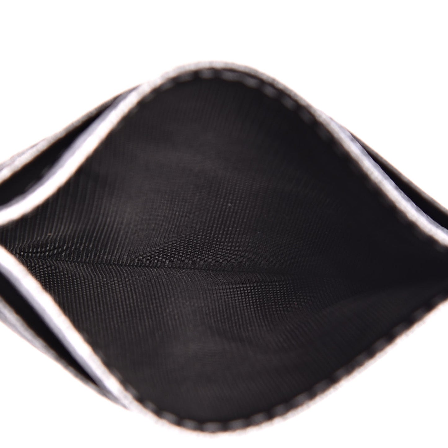 Metallic Dauphine Embellished Logo Zip Card Holder Argento