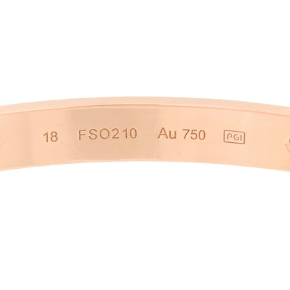 Cartier 18K Pink Gold 4 Diamond LOVE Bracelet 18 7 of 10