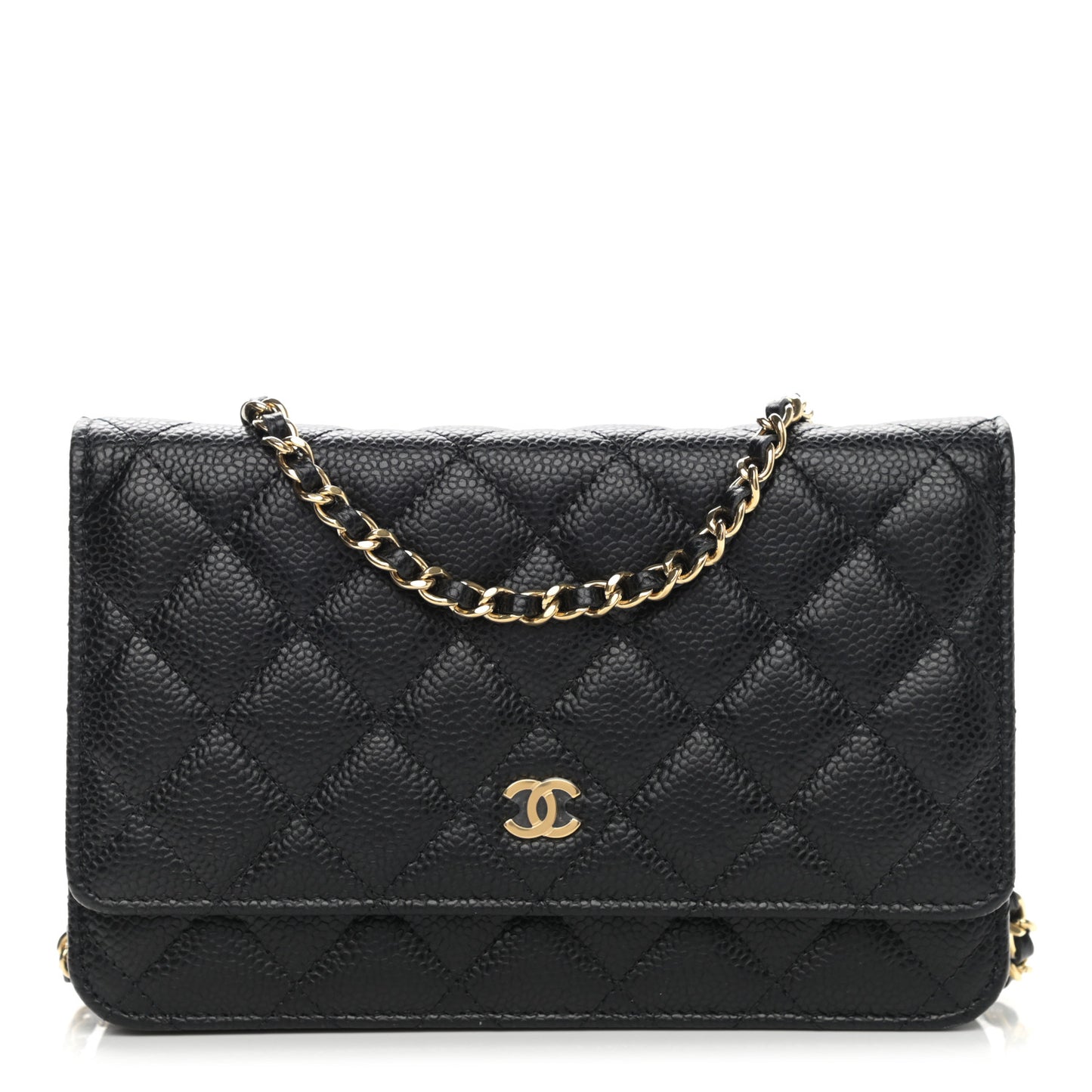 Caviar Quilted Wallet On Chain WOC Black