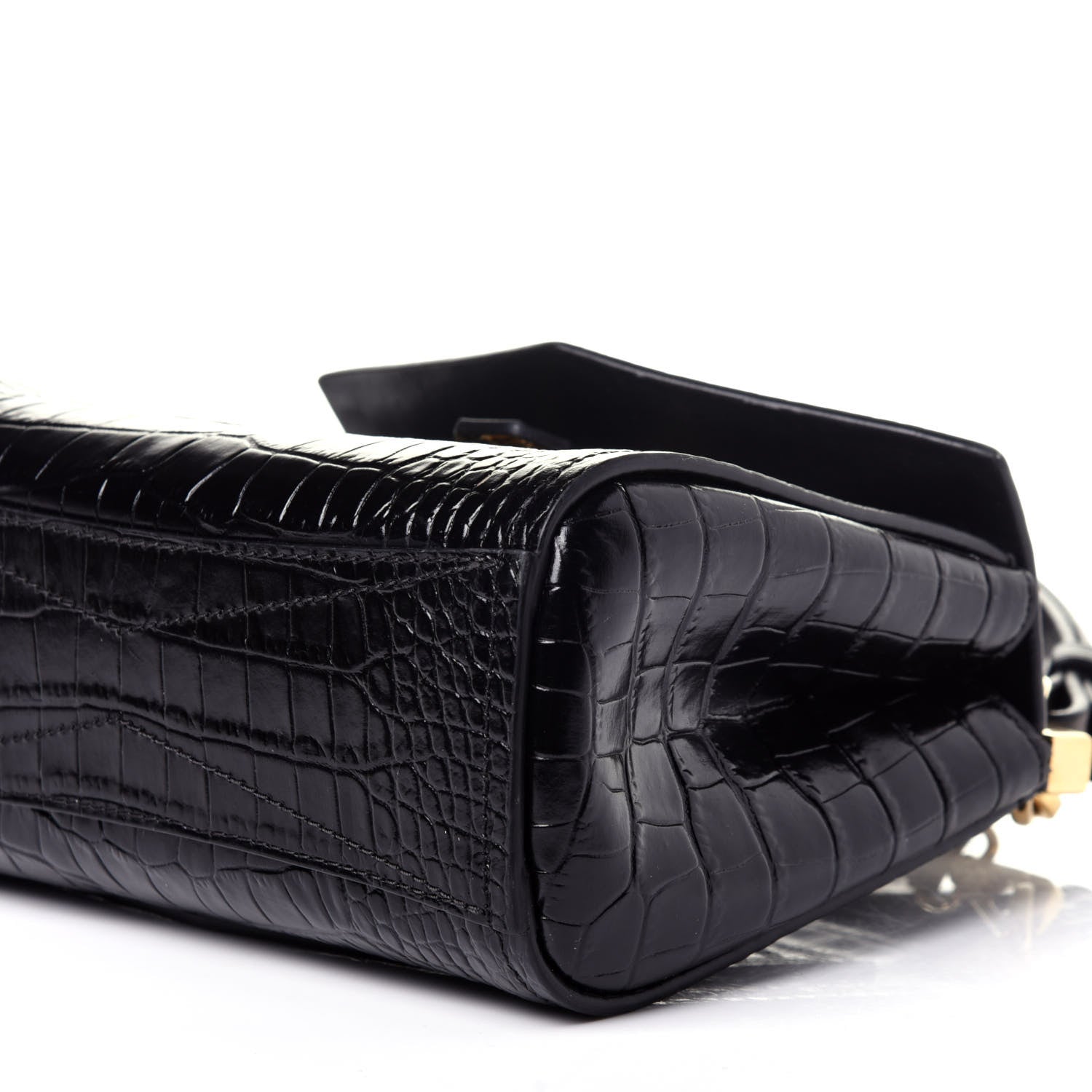 Givenchy Calfskin Crocodile Embossed Mini Mystic Shoulder Bag Black 8 of 11