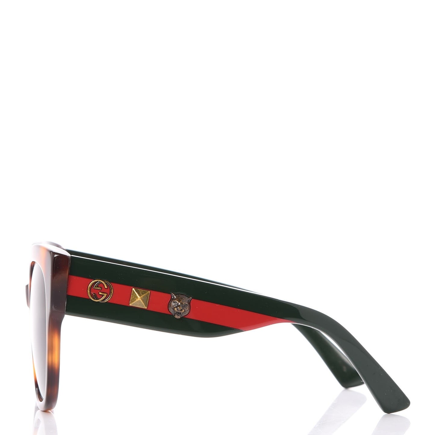 Acetate Square Frame Web Sunglasses GG0059S Tortoise