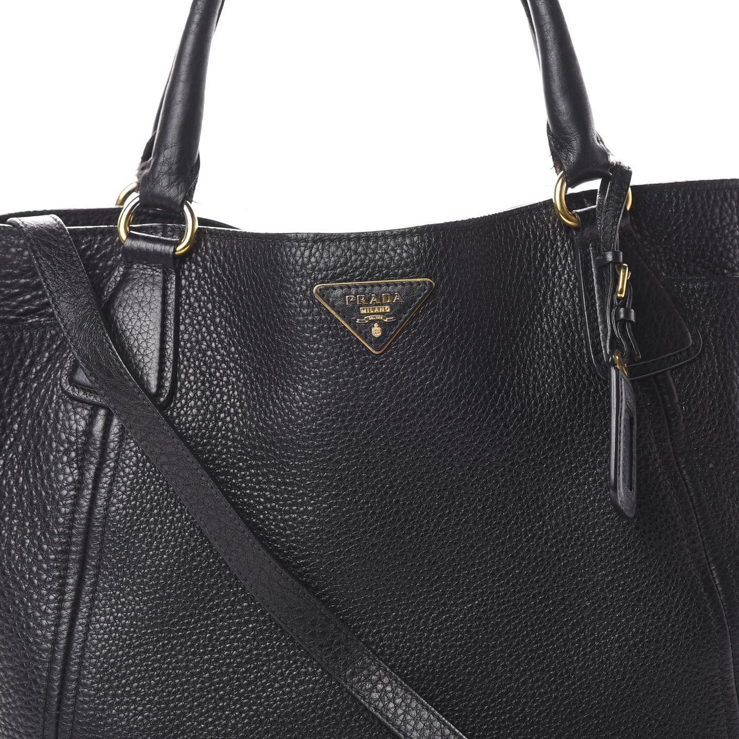 Vitello Daino Side Pocket Tote Black