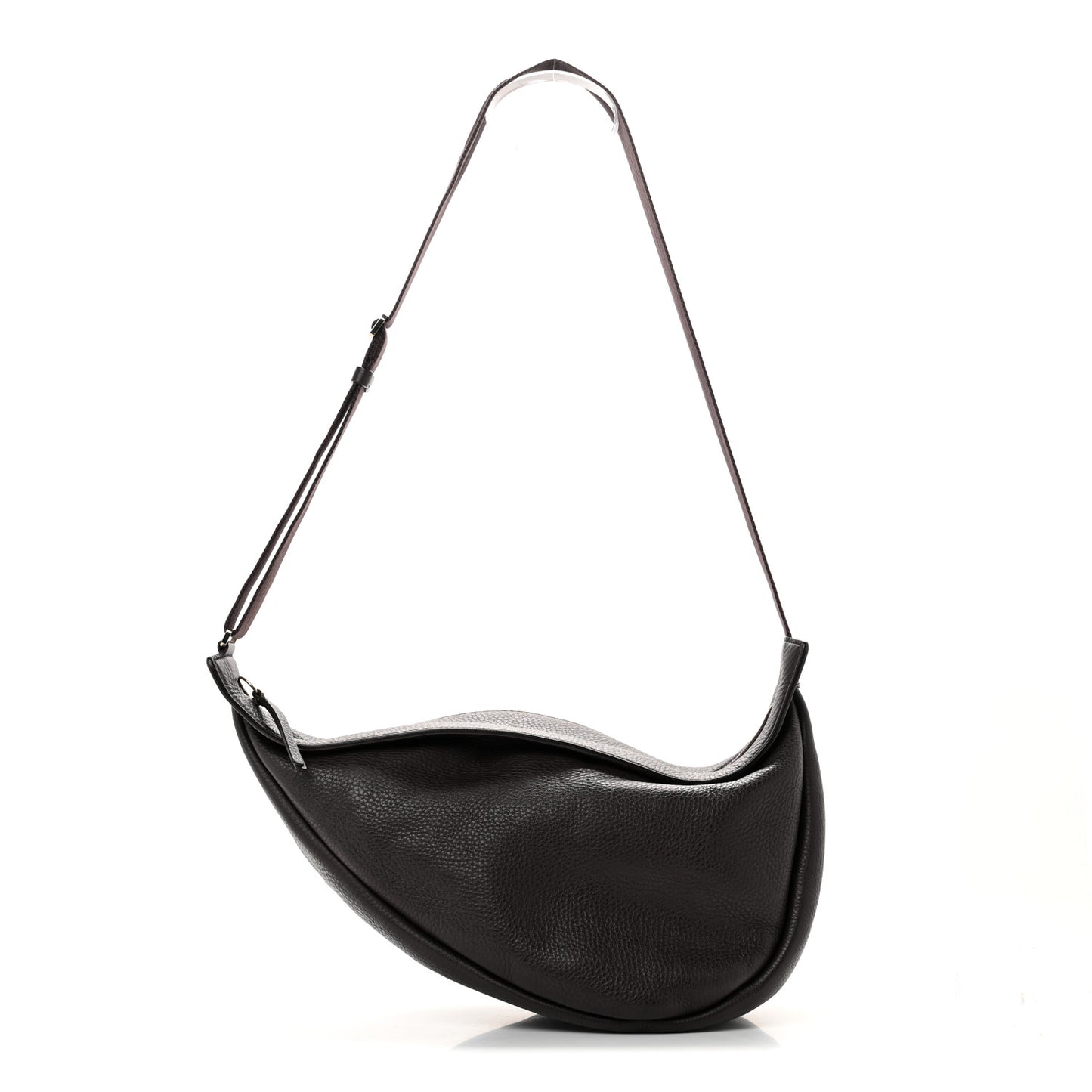 Grained Calfskin Large Slouchy Banana Bag Brunette