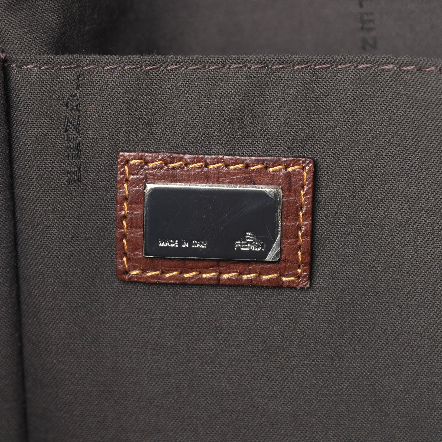 Fendi Zucca Zucchino Mixed Media Boston Tobacco 5 of 8