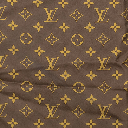 Louis Vuitton Silk Monogram Trunks Square Scarf Marroon 3 of 5