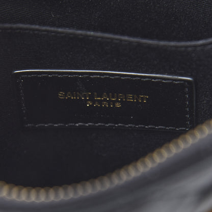 Saint Laurent Calfskin Matelasse Chevron Monogram A5 Wristlet Black 7 of 12