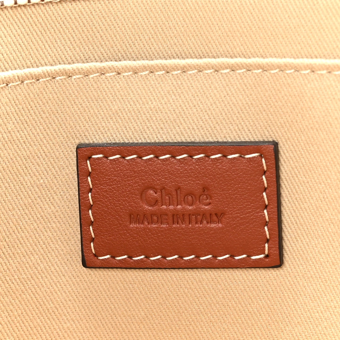 Cotton Calfskin Large Woody Ribbon Tote White Brown