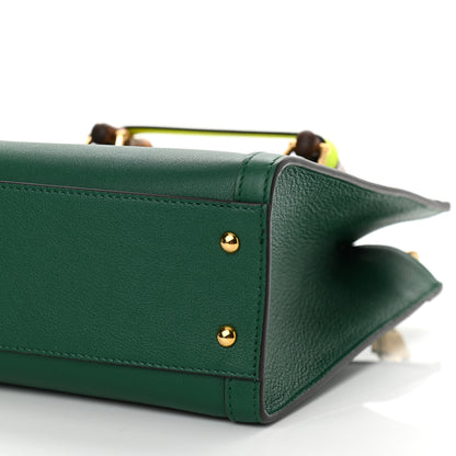 Gucci Wonka Grain Calfskin Small Diana Tote Bag Green Yellow Fluo 10 of 11