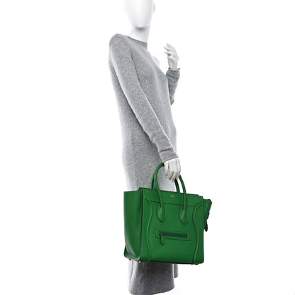 Celine Drummed Calfskin Mini Luggage Mint 2 of 12