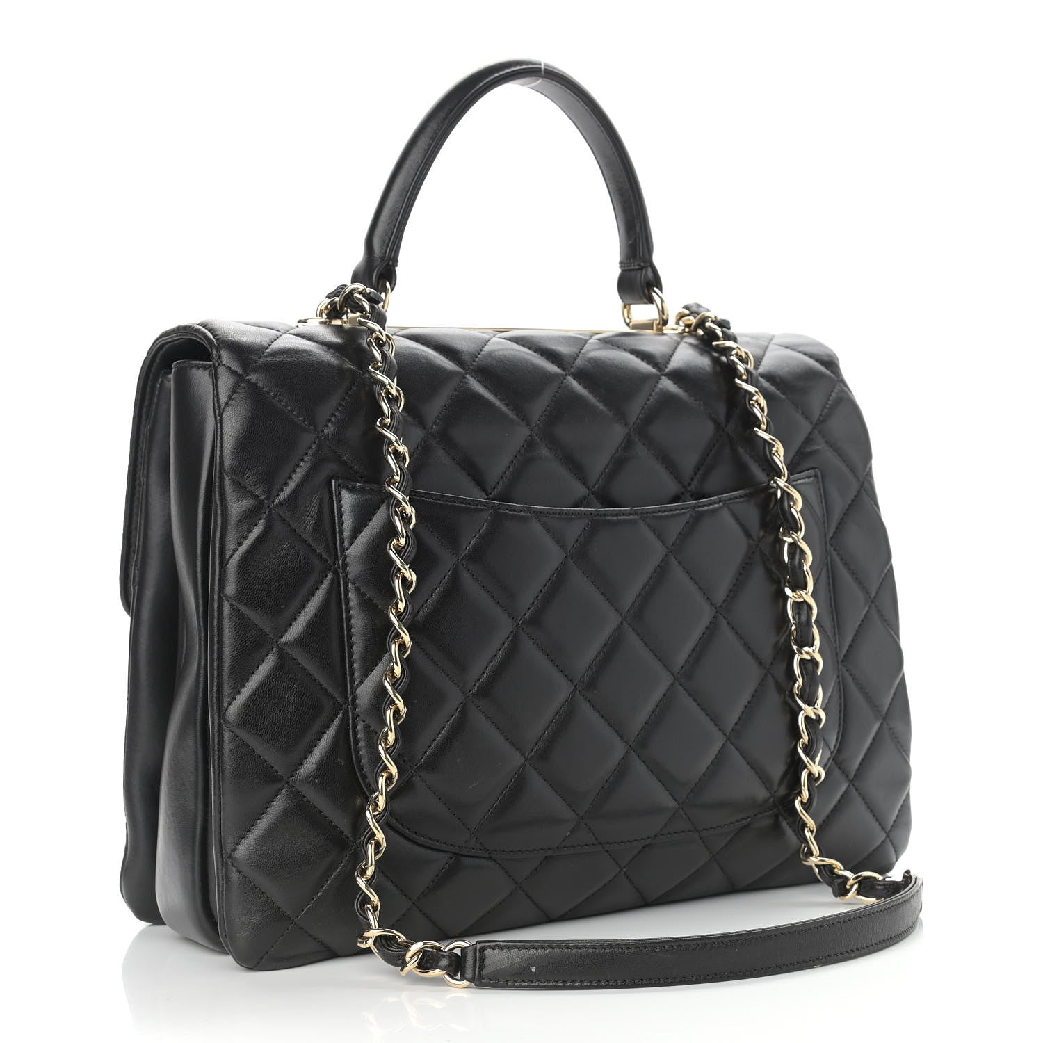 Chanel Lambskin Quilted Large Trendy CC Dual Handle Flap Bag Black 2 of 17