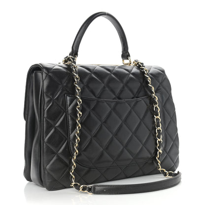 Chanel Lambskin Quilted Large Trendy CC Dual Handle Flap Bag Black 2 of 17