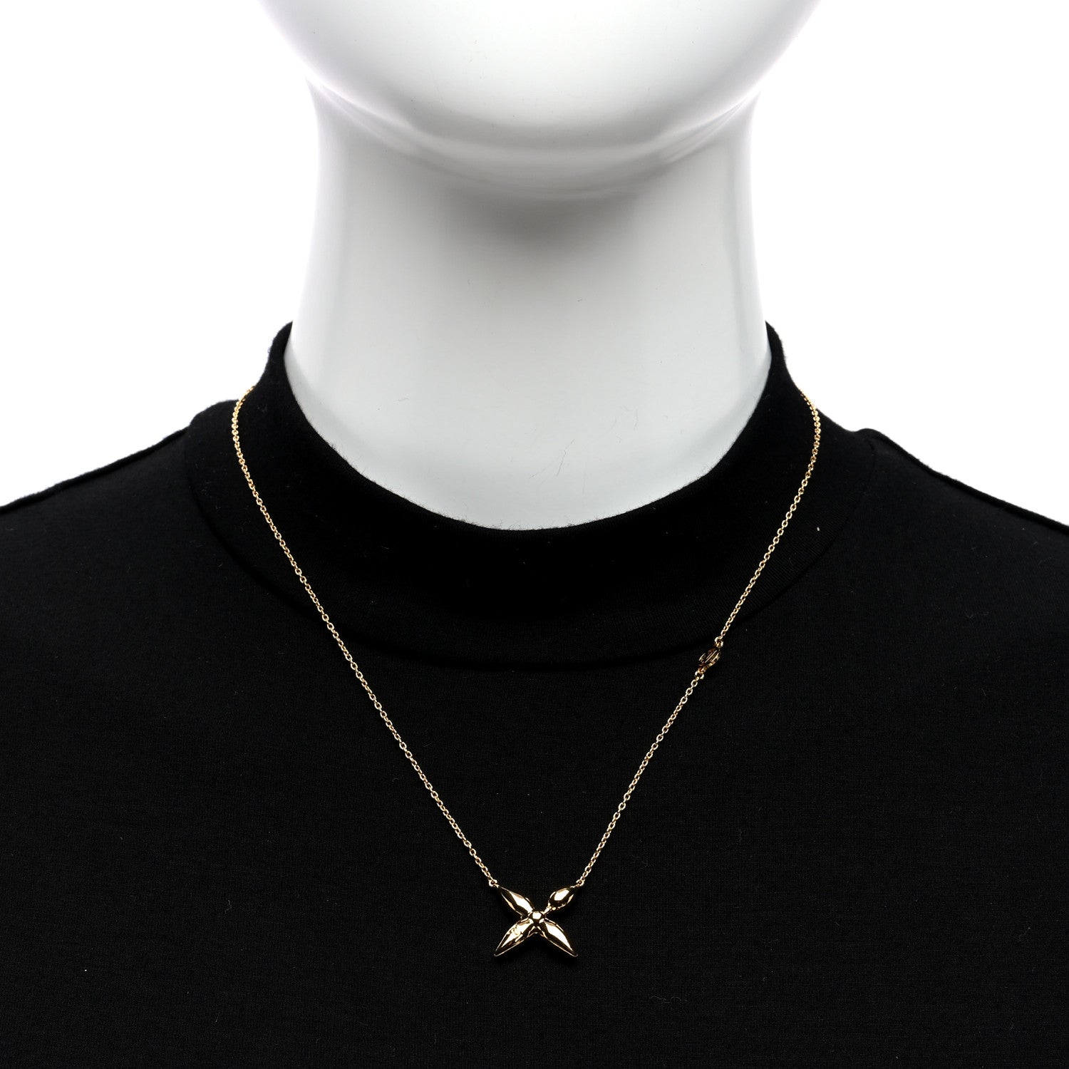 Louis Vuitton Metal Louisette Necklace Gold 2 of 4