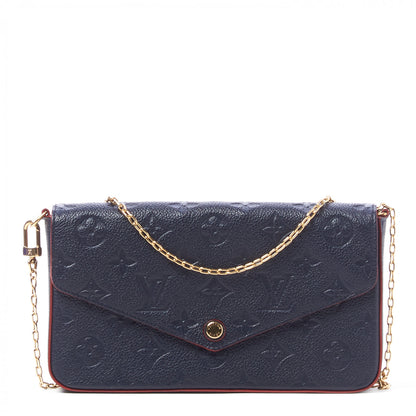 Louis Vuitton Empreinte Pochette Felicie Chain Wallet Marine Rouge 2 of 9