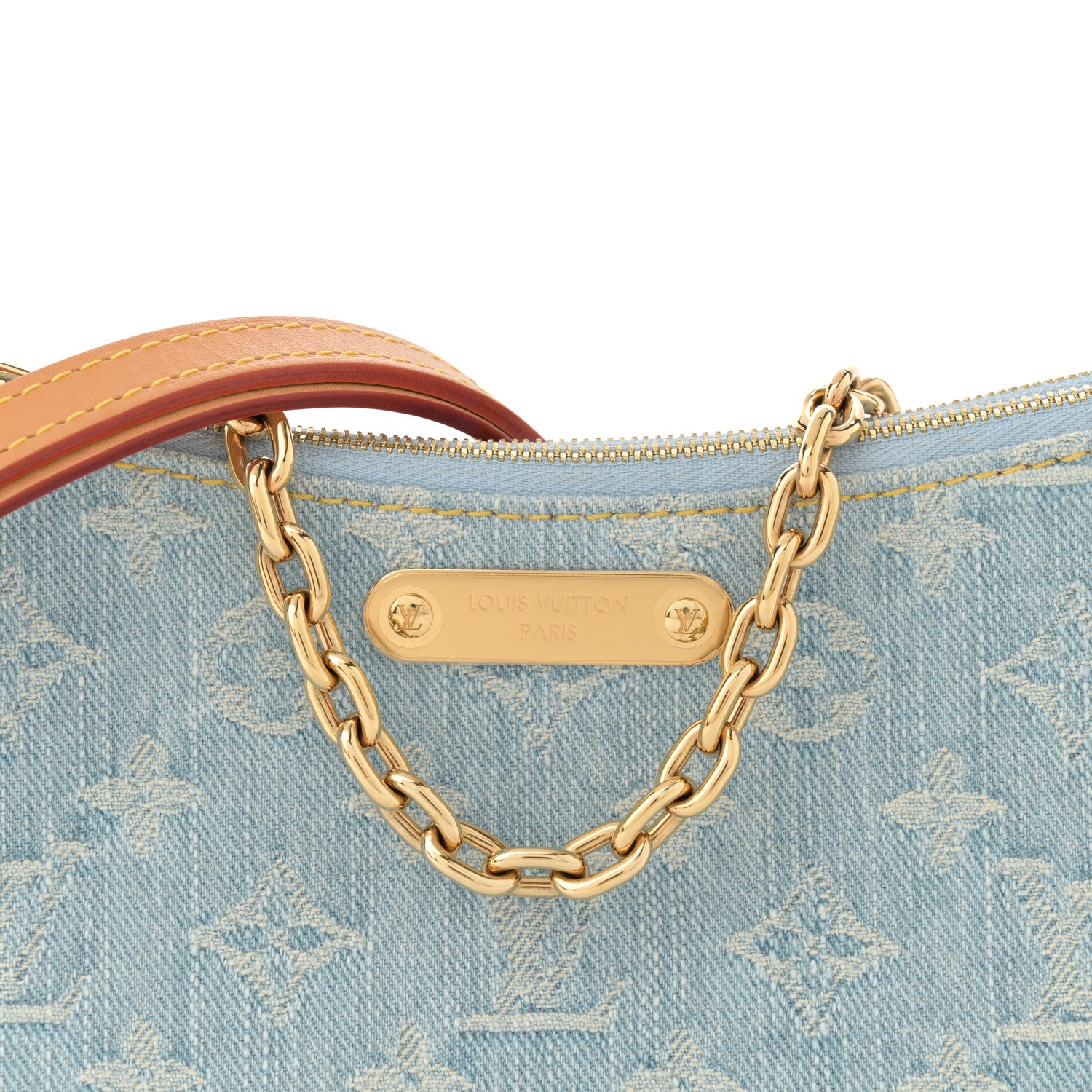 Louis Vuitton Monogram Denim Liv Pochette Sky Blue 8 of 10