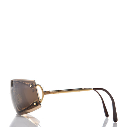 Cartier Rimless Shield Sunglasses Gold 3 of 8